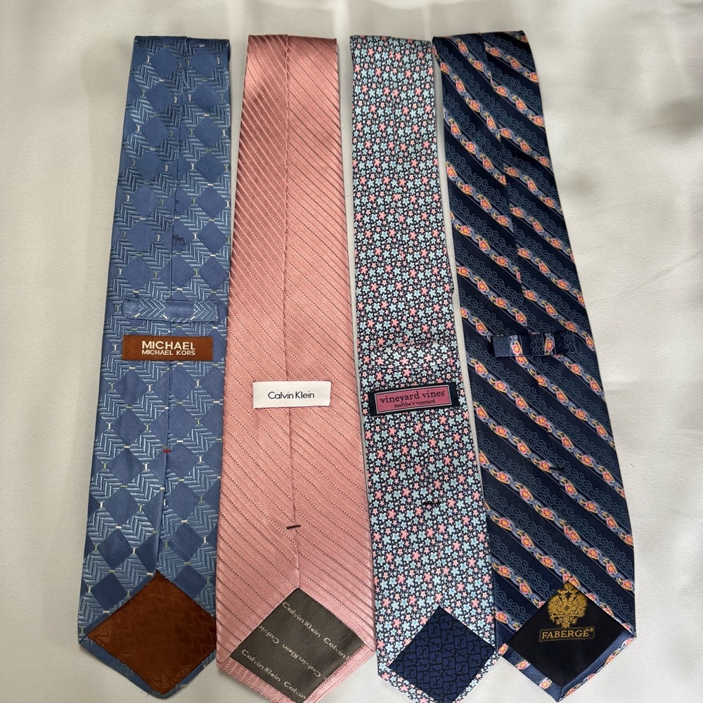 Men's Tie Set of 4 - Michael Kors and more, Blue, Pink, Navy - Picture 9 of 15